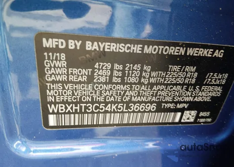 2019 BMW X1 xDrive28I from USA, damaged, VIN WBXHT3C54K5L36696